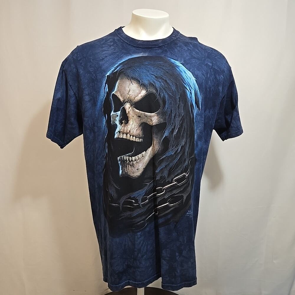 The Mountain Skeletor Grim Reaper Death Mens XL Blue Tie Dye Horror Halloween